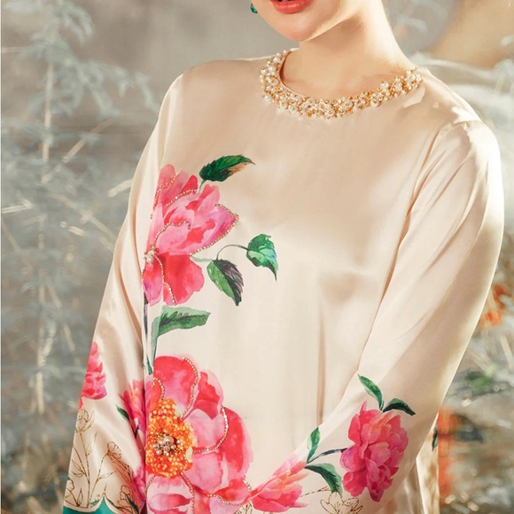 Dresses & Skirts - Pakistani Indian silk Shalwar Kameez: for women and girls peaches color item #78